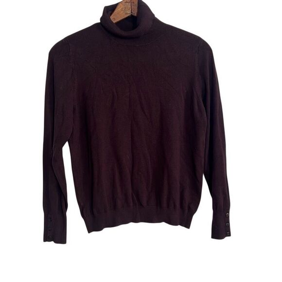 Ann Taylor Factory Button Sleeve Turtleneck Pullover Sweater Purple Size Large - Picture 1 of 6